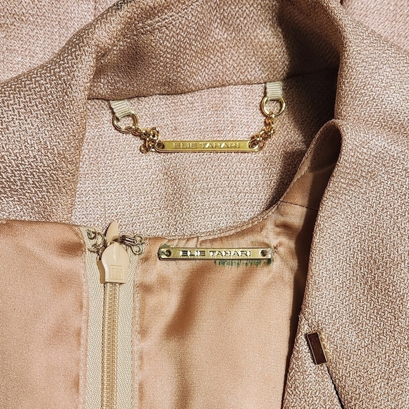 Elie Tahari Gold Blazer Sheath Dress Suit Size 2 4 - Picture 10 of 12